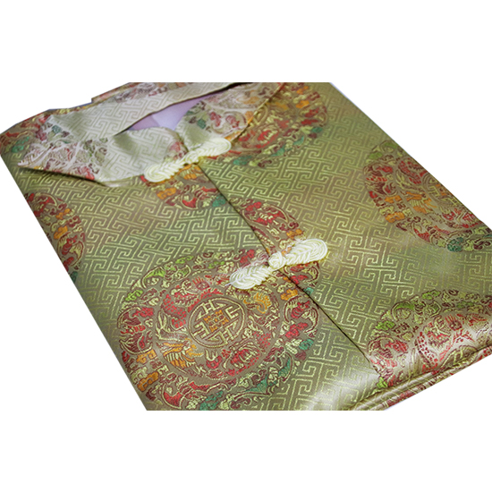 馬褂-五彩方格金黃