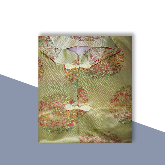 馬褂-五彩方格金黃