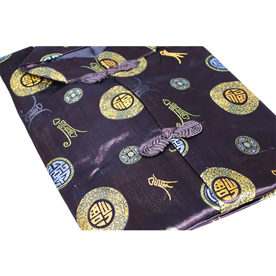 馬褂-五彩福壽咖啡