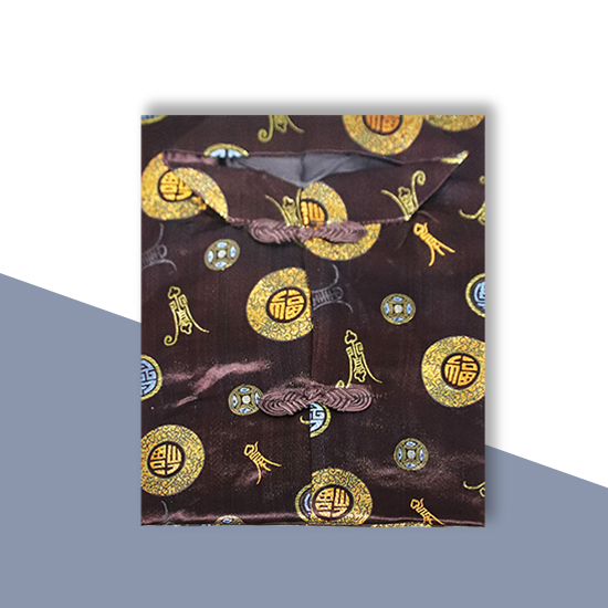 馬褂-五彩福壽咖啡