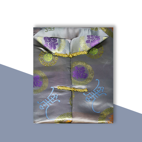 馬褂-五彩福壽銀綠