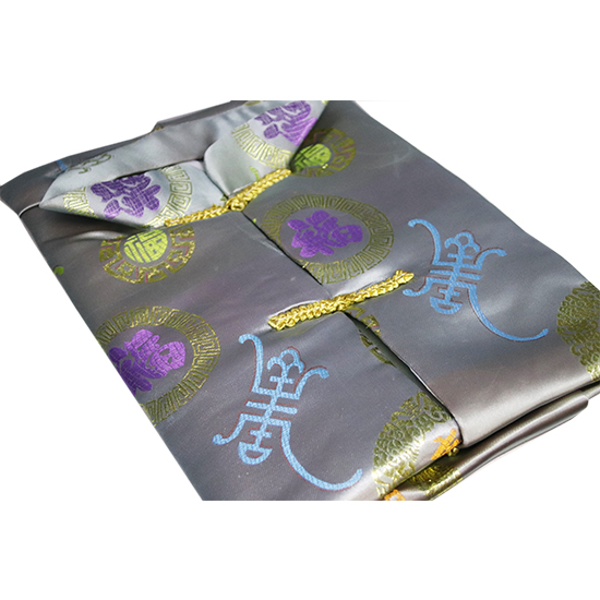 馬褂-五彩福壽銀綠