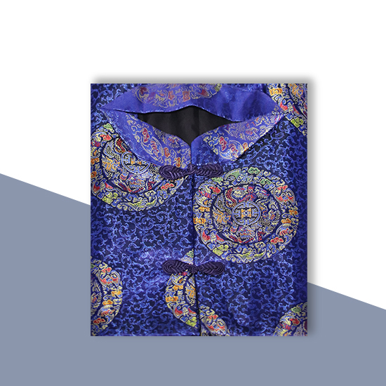 馬褂-五彩緹花藍