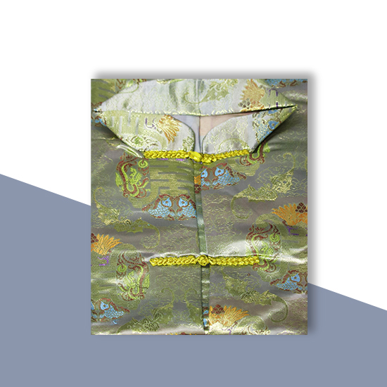 馬褂-五彩金線百匯圖銀綠