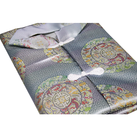 馬褂-五彩長城格銀灰