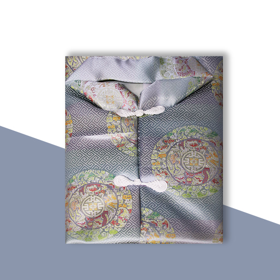 馬褂-五彩長城格銀灰