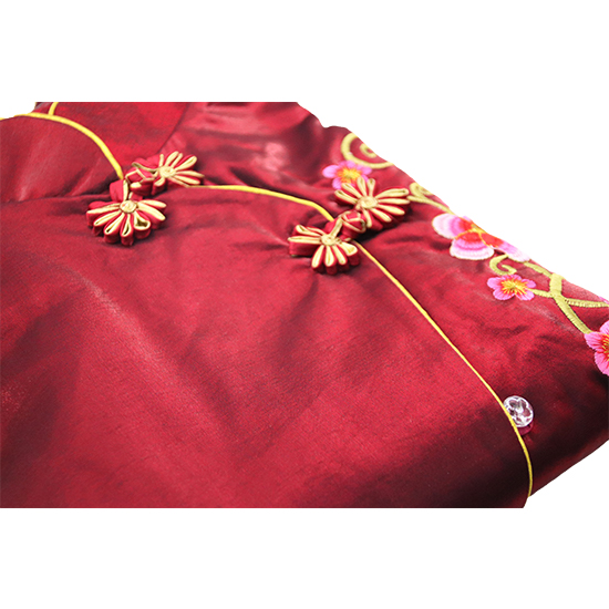 現代時裝衣裙-梅花棗紅