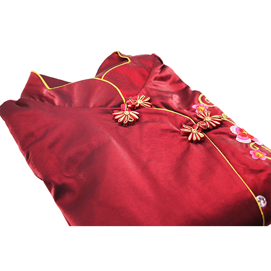 現代時裝衣裙-梅花棗紅