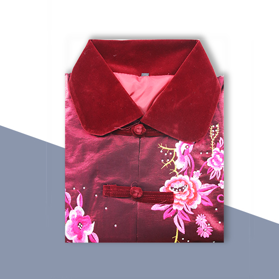 現代時裝衣裙-棗紅