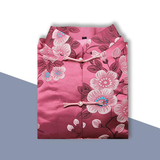 現代時裝衣裙-白梅綢粉