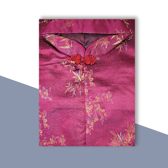 衣裙-三彩竹菊梅醬紅