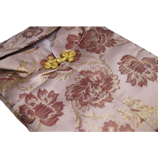 衣裙-三彩金線棗紅金牡丹