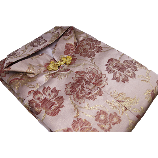 衣裙-三彩金線棗紅金牡丹