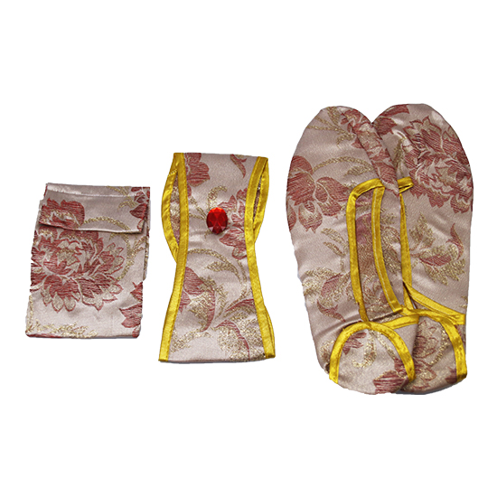 衣裙-三彩金線棗紅金牡丹