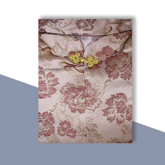 衣裙-三彩金線棗紅金牡丹