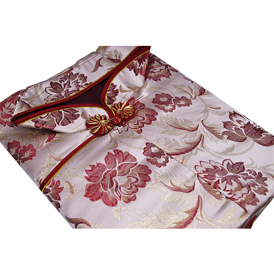 衣裙-三彩金線紫紅牡丹