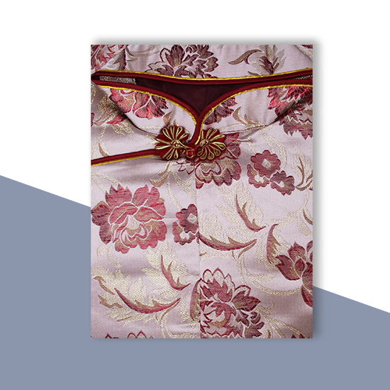 衣裙-三彩金線紫紅牡丹