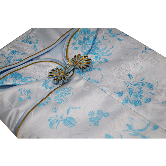 衣裙-三彩銀藍牡丹