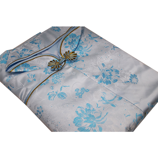 衣裙-三彩銀藍牡丹