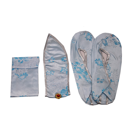 衣裙-三彩銀藍牡丹