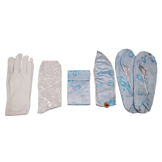 衣裙-三彩銀藍牡丹