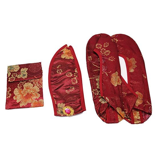 衣裙-五彩壽菊棗紅