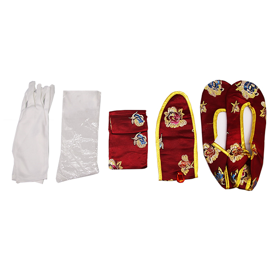 衣裙-五彩金線玫瑰花棗紅