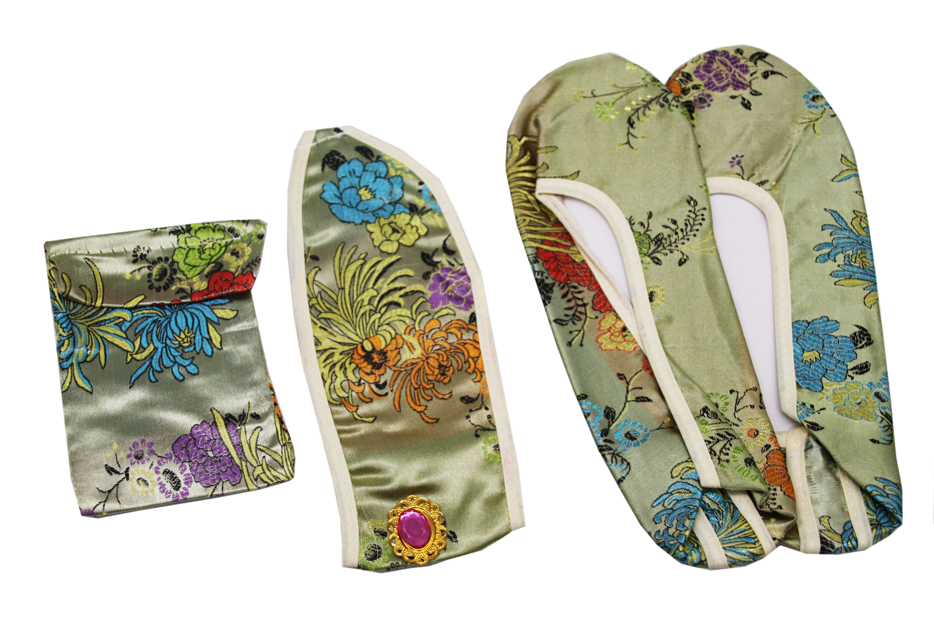 衣裙-五彩金菊牡丹泥金