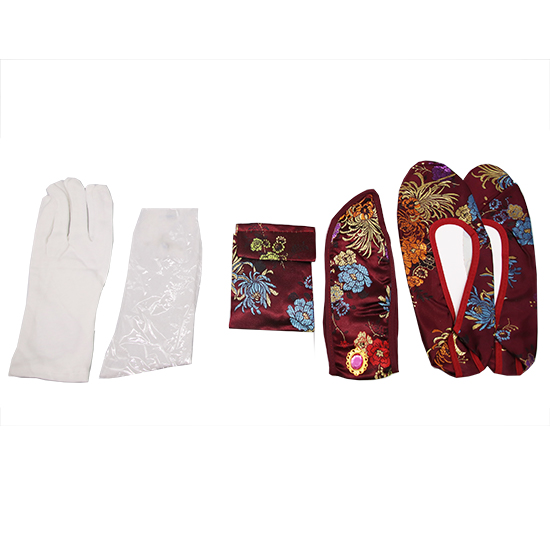 衣裙-五彩金菊牡丹醬紅