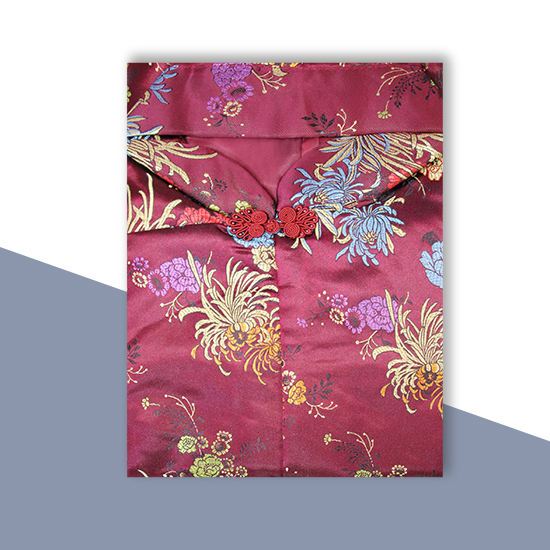 衣裙-五彩金菊牡丹醬紅