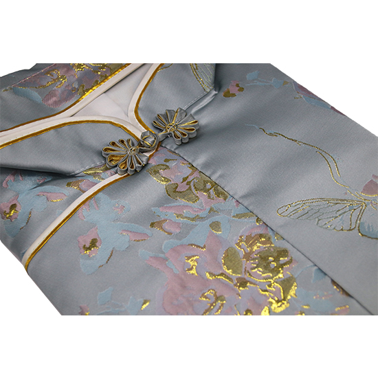 衣裙-蝴蝶花金線淺藍