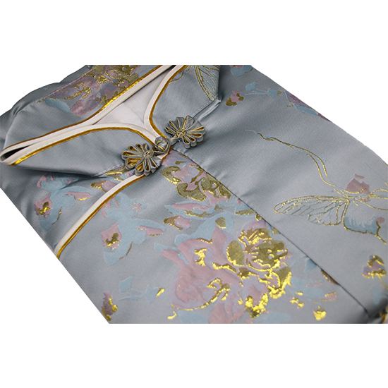 衣裙-蝴蝶花金線淺藍