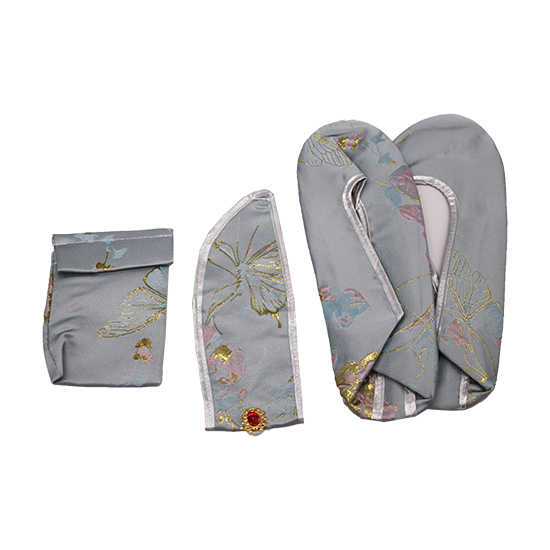 衣裙-蝴蝶花金線淺藍