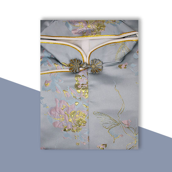 衣裙-蝴蝶花金線淺藍