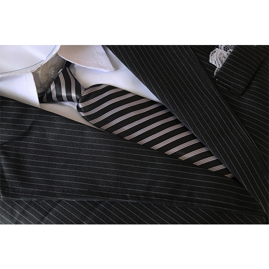西裝-黑白條